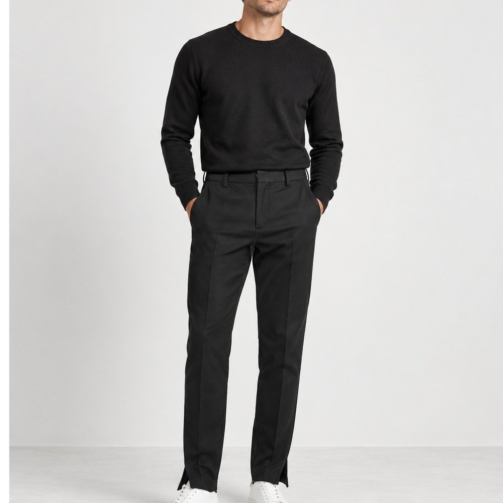Represent Split Pant Fixed Waistband Black Wool Blend Mens Size S
